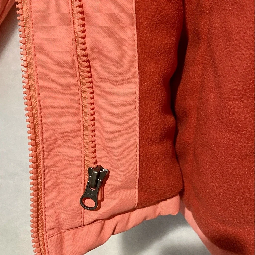SwissTech Girls Size L 10-12 Orange/Coral Hooded Coat Zip-Up‎ * Outer Coat Only